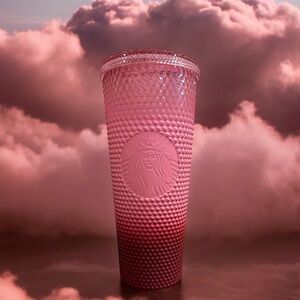 STARBUCKS Pink Gradient Studded Acrylic Tumbler Fall Winter Holiday 2022